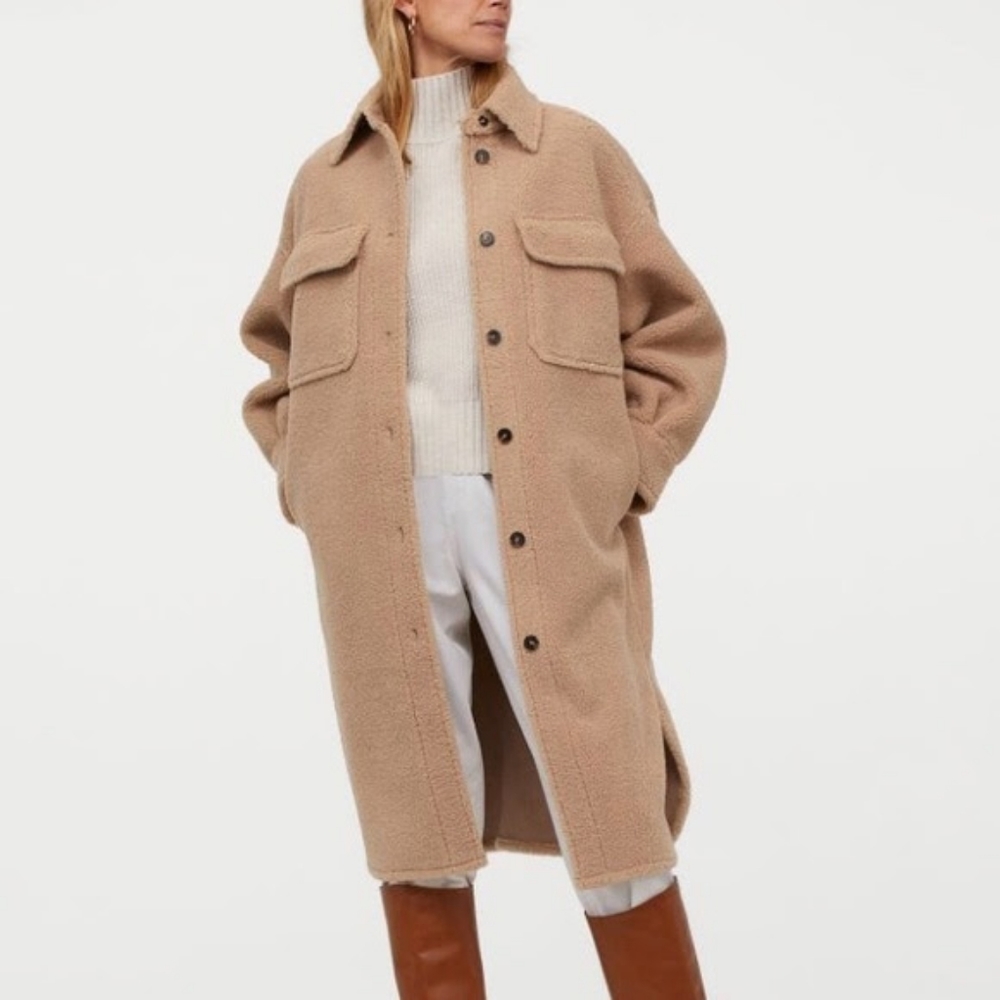 NWT - H&M Faux Shearling Shirt Jacket